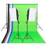 Kit de iluminat pentru studio cu fundaluri și softbox-uri