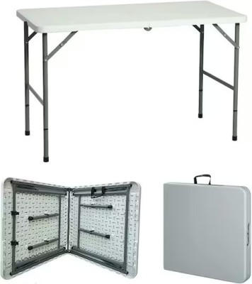 Masa pliabila, de gradina, camping, cadru otel, 122x61x74 cm, alba foto