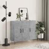 vidaXL Dulap, gri beton, 90x34x80 cm, lemn compozit