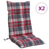 Cumpara ieftin Perne scaun cu spatar inalt, 2 buc., rosu carouri textil oxford