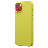 Lemontti Husa Liquid Silicon MagCharge iPhone 14 Galben (protectie 360&deg;, material fin, captusit cu microfibra)