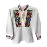 Cumpara ieftin Camasa Traditionala de Baieti Alba cu Motiv Floral Multicolor - ITB30