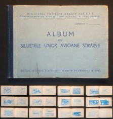 ALBUM SILUETELE unor AVIOANE STRAINE si PROIECTILE 136 pag ilustrat Date TEHNICE si TACTICE Aviatie Aeronautica MFA RPR de UZ INTEN TIRAJ MIC Cartonat