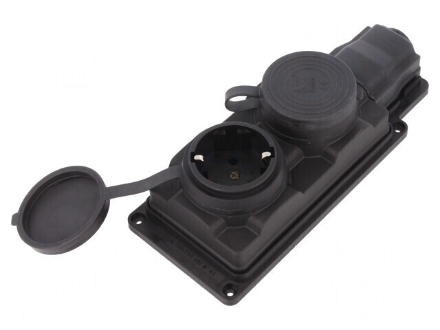 Conector Alimentare AC 250VAC 16A Negru IP44 2P PE