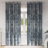 vidaXL Draperii din catifea 2 bucăți cu ochiuri gri argintiu 245x140 cm
