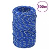 VidaXL Fr&acirc;nghie de barcă, albastru, 2 mm, 500 m, polipropilenă