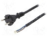 Cablu alimentare AC, 3m, 2 fire, culoare negru, cabluri, CEE 7/17 (C) mufa, PLASTROL - W-97193