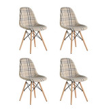 Cumpara ieftin Set 4 scaune Truly Heinner, 83 x 57 x 58 cm, lemn de fag, tapiterie poliester, maxim 200 kg, Crem