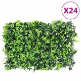 &nbsp;vidaXL Gard din frunze artificiale,&nbsp;24 buc., verde, 40x60 cm