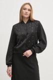 Dkny geaca femei, culoarea negru, de tranzitie, P4JJZXIZ