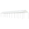Foișor vidaXL Alb 20.07x2.28x2.69m Polietilenă - Pavilion Gradina Protectie UV, Cadru Fier Galvanizat, Spatios