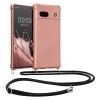 Husa Kwmobile pentru Google Pixel 7a, Roz, Silicon, KWM000020JQ001C, Textil, Carcasa