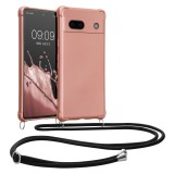 Husa Kwmobile pentru Google Pixel 7a, Roz, Silicon, KWM000020JQ001C, Textil, Carcasa
