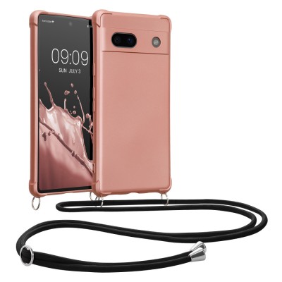 Husa Kwmobile pentru Google Pixel 7a, Roz, Silicon, KWM000020JQ001C foto