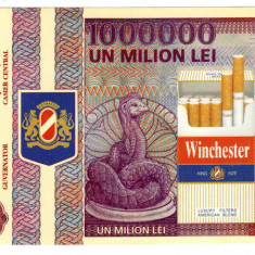 BANCNOTA DE 1000000 LEI RECLAMA TIGARI WINCHESTER