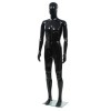 Manechin Barbatesc Negru Lucios 185cm vidaXL, Suport Sticla, Rotativ, Proportii Realiste, Vitrina Magazin, Polipropilena