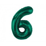 Balon Folie Cifra 6 Verde Inchis - 85 cm