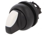 Comutator Rotativ 22mm 2 Pozitii Alb-Negru