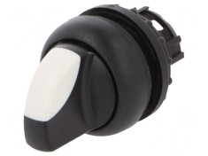 Comutator Rotativ 22mm 2 Pozitii Alb-Negru