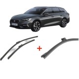 Cumpara ieftin Set 3 stergatoare SEAT LEON Sportstourer (KL8, KLD) din 2020, pentru parbriz si luneta fata si spate auto, Bosch Aerotwin, din cauciuc siliconat rezis