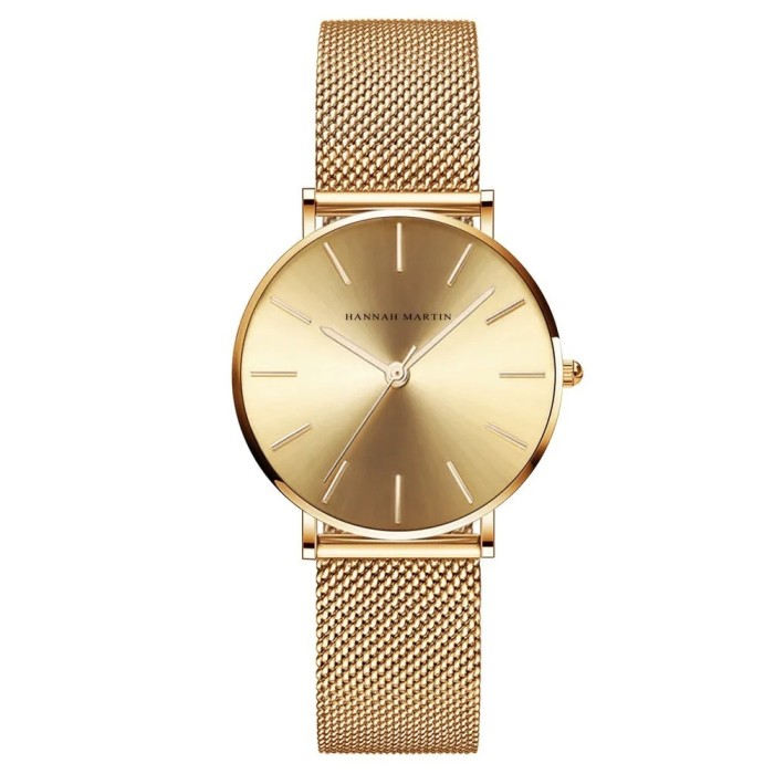 Ceas de dama Hannah Martin Quartz Japonez Casual Fashion Analog Auriu