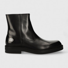 Karl Lagerfeld ghete de piele KRAFTMAN barbati, culoarea negru, KL11440