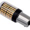 Bec LED Canbus 1156/BAU15S PY21W 3014, 144 LED-uri Semnal, Daylight, Lumini de zi, Portocaliu cu pini decalati