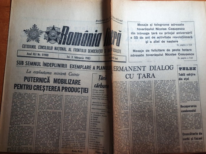 romania libera 3 februarie 1983-articol exploatarea miniera cavnic