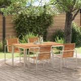 Cumpara ieftin Masă de dining pentru exterior Maro Lemn masiv de tec