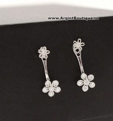 Cercei Din Argint - Sparkling Flowers - cod ARG178 foto
