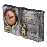 Decoratiune din rasina in forma de carte cu ceas,citat religios, 24x14 cm