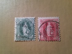 2 Timbre Elvetia 1899 stampilate , 50c si 1 fr
