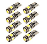 Комплект 8x LED крушки за кола, BZRSH, W5W, 12V, 5W CANBUS, 7000k, 28x12 мм, Студено бяло