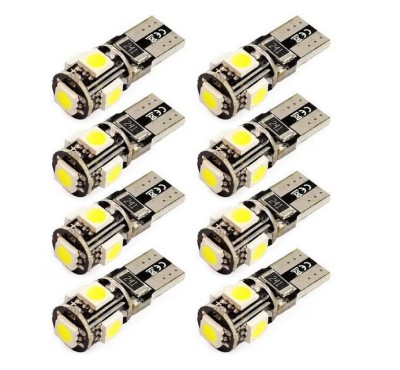Комплект 8x LED крушки за кола, BZRSH, W5W, 12V, 5W CANBUS, 7000k, 28x12 мм, Студено бяло foto