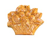 Vas Ceramică Emailată Vintage, Formă Coșuleț Fructe, Decorativ/Copt, 18x20cm, Antichitate