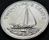 Moneda exotica 25 CENTI - I-LE BAHAMAS, anul 1991 *cod 3873 B, America de Nord