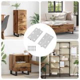 vidaXL Hinge Simplu 2 pcs Argintiu 58 x 35 x 1 mm Oțel 864665