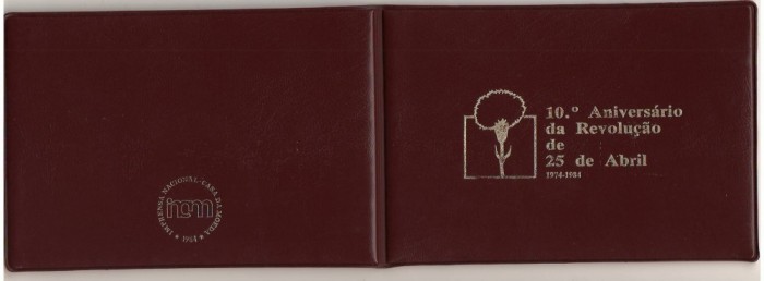 SV * Portugalia 25 ESCUDOS 1974 - 1984 * FOLDER * 10 Ani de la Revolutie UNC