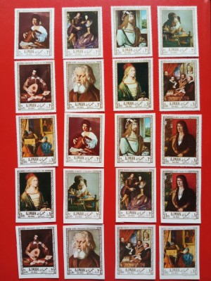 AJMAN, PICTURI - SERIE COMPLETĂ PERF./IMPERF. MNH foto