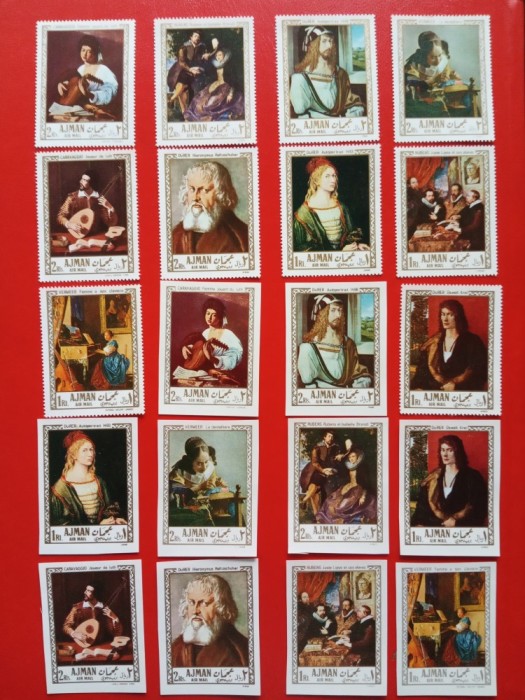 AJMAN, PICTURI - SERIE COMPLETĂ PERF./IMPERF. MNH
