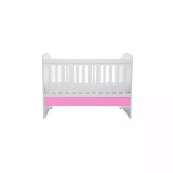Cumpara ieftin Patut Eurogloria Como fara sertar - Alb cu Roz + Saltea cocos confort 120 x 60 x 12 cm
