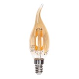 Bec LED tip lumanare E14 6W cu sticla brown, iluminare eleganta si economica