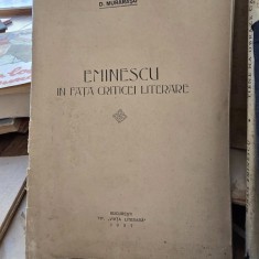 Eminescu in fața criticei literare, exemplar bibliofil, insemnare Geo Dumitrescu premiul I Tinerimea Romana