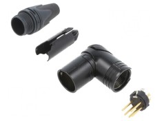 Conector XLR mufă tată 5 PIN unghi 90&deg; rotativ