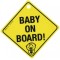 Semn de avertizare Baby on Board! cu ventuza