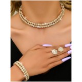Cumpara ieftin Set Colier si Cercei si Bratara, Auriu - 9271905