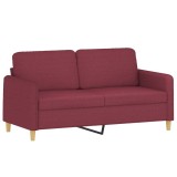 Cumpara ieftin Canapea cu 2 locuri, rosu vin, 140 cm, material textil