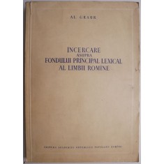 Incercare asupra fondului principal lexical al limbii romane &ndash; Al. Graur