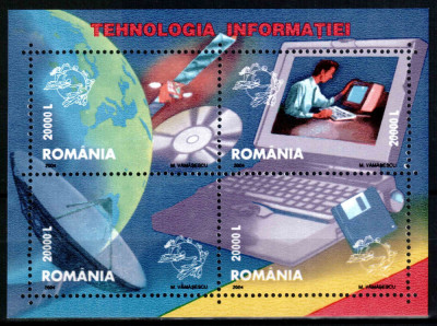 Romania 2004, LP 1626, Tehnologia informatiei, bloc de 4, MNH! LP 11,00 lei foto