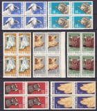 ROMANIA 1962 LP 552 ANIMALE DE RASA BLOCURI DE 4 TIMBRE MNH